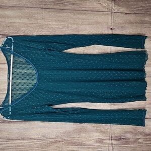 Free People Lace Shirt Sz Large Aqua Green